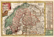Scandinavia Svezia Norvegia Finlandia Mappa Schreiber 1750
