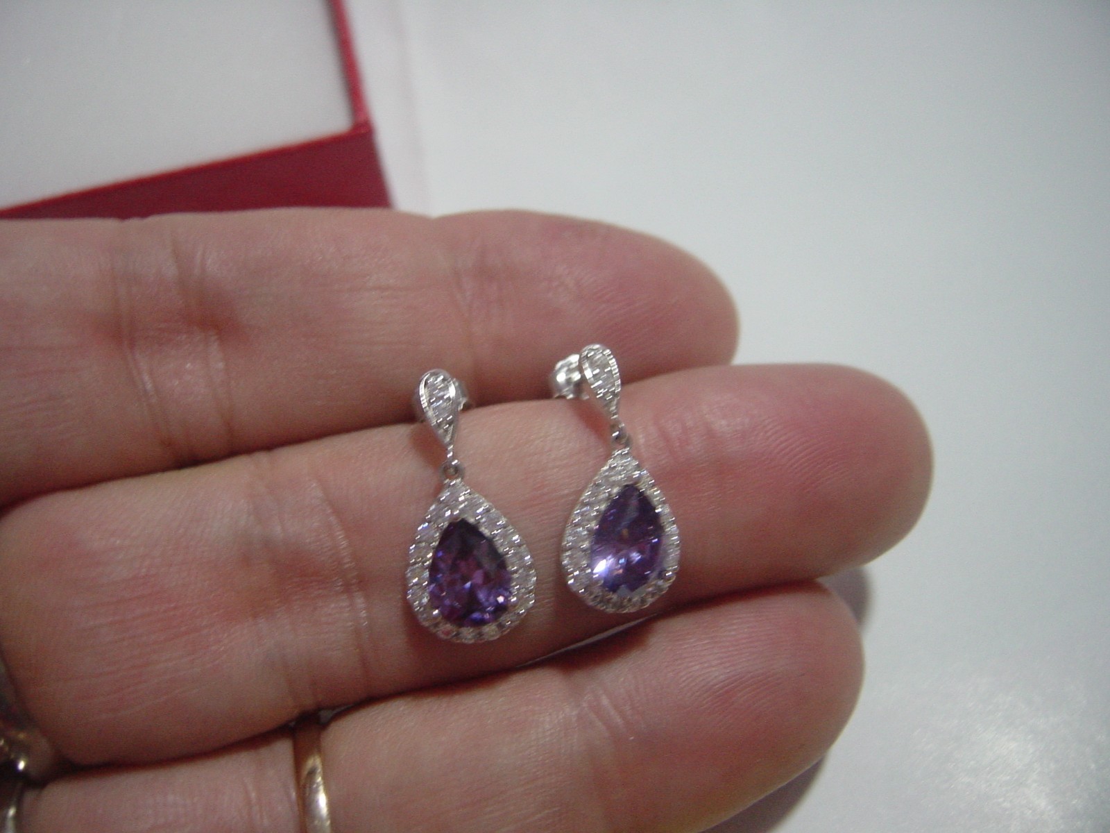 superb Solid Silver Earrings-high graded cubic zi… - image 7