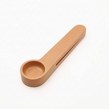 Coffee Scoop with Bag Clip Wooden Coffee Scoop with Clip Two-in-oneUse