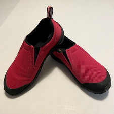 Merrell Womens 7 Jungle Moc Touch Breeze Shoe Red Mesh Slip On Mule EUC