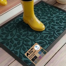 Gorilla Grip WeatherMax Doormat 17x29 Green Vine Leaves Indoor Outdoor   New 