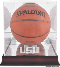 LSU Tigers Mahogany Basketball Logo Display Case with Mirror Back