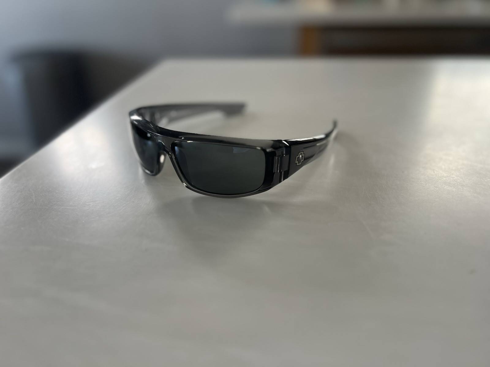 Spy Optics Logan Clear Smoke HD Grey Silver Authentic Sunglasses