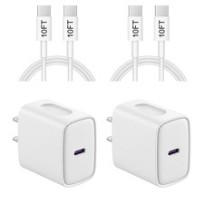 iPhone 18 17 16 15 Charger Fast Charging 10FT 20W USB C Charger Block with 10FT
