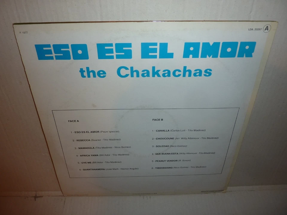 RARE THE CHAKACHAS - Eso Es El Amor . LP 33T . 1977 . LATIN JAZZ FUNK ... VG++ - Photo 2/4