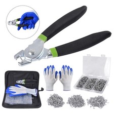 Straight Hog Ring Pliers 600Pcs 3/4 1/2 3/8 inch Rings Kit Upholstery Seat Cover