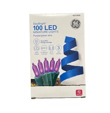 GE StayBright 100 Purple Mini LED Lights Green Wire Indoor/Outdoor