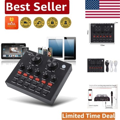 V8 Live Streaming Audio Mixer - Adjustable Volume & 10 Effect Modes for Creators