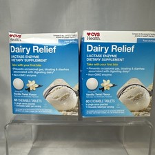 2 Boxes cvs dairy relief lactase enzyme Dietary Supplement 60 Each