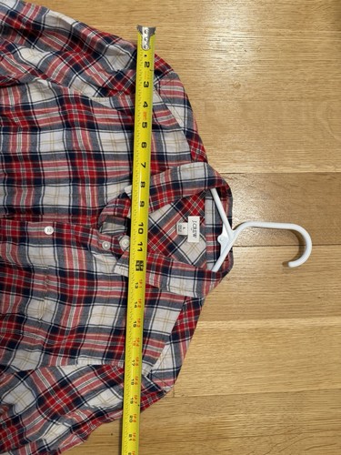 J.CREW Women's Red/Navy Flannel Plaid Long Sleeve Size L - Picture 6 of 8