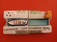 Vintage Eisenhower Lock St. Lawrence Seaway NY - Salt & Pepper Shakers - Japan