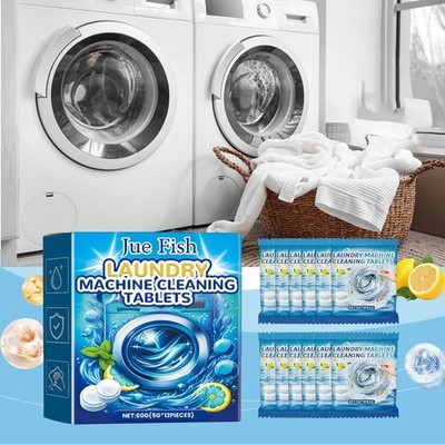12PCS Washing Machine Cleaner Tablets Deep Clean No Residue All Models