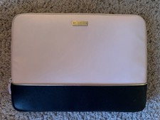 Kate Spade Black  Pink Padded Laptop Case Zip Computer Sleeve - See Photos -