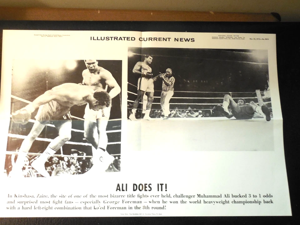 1974 ICN BOXING Display Poster 12x19 Muhamad Ali v George Foreman in Zaire - Image 3 of 3