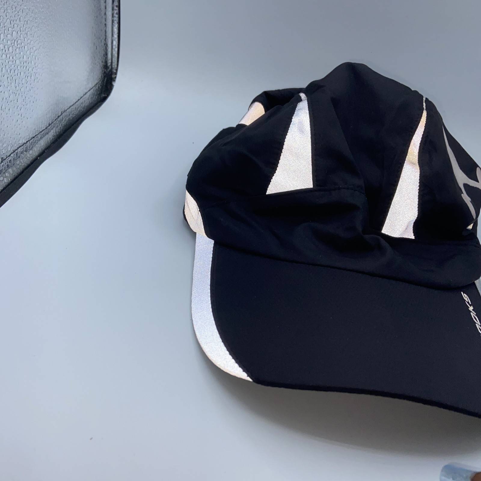 Brooks Strapback 5 Panel Cap Black One Size Adjustable Lightweight LED SAFETY