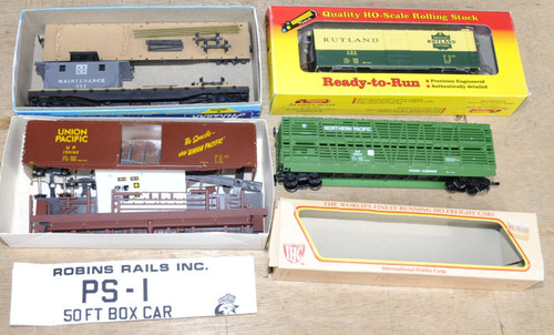 cuatro vagones de ferrocarril modelo HO: Stock IHC, Roundhouse 20502, Robin's Rails 50 ft, Mantua | Zustand: New