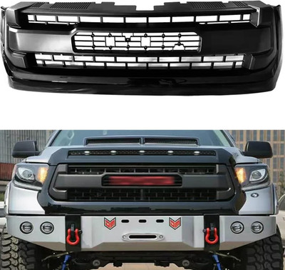 Grille Grills Front Hood Bumper-Gloss Black Grille Cover for Tundra 2014 2015 20