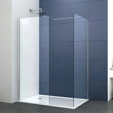 Walk In Enclosure Shower Screen or Flipper Wet Room 8mm Easy Clean Glass Chrome
