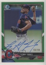 2018 Bowman Draft Chrome Pick Green Refractor 56/99 Lenny Torres Jr Auto x9h