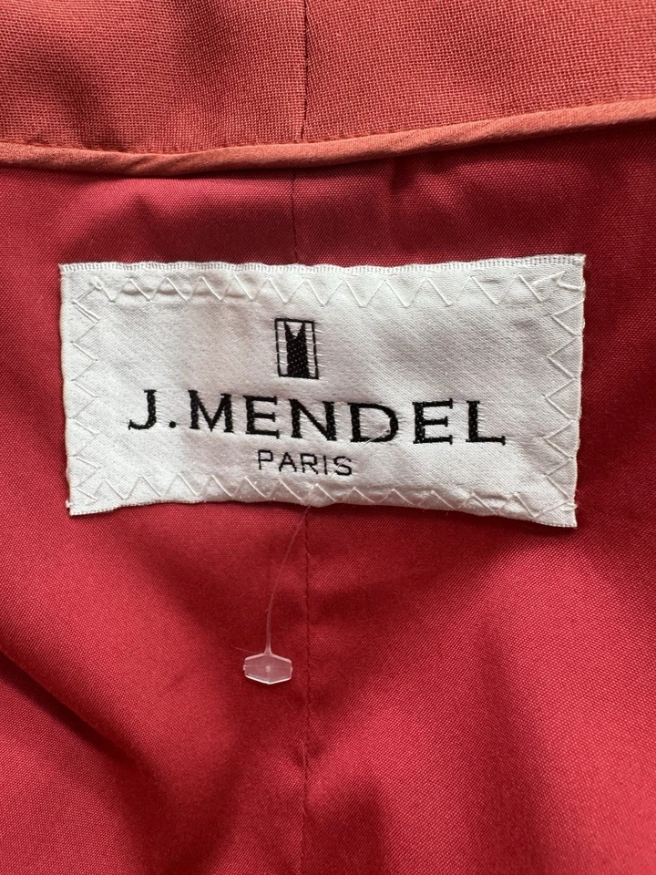 J. Mendel Persimmon Silk Gazar Organza Coat Made US Fits M - Image 4 of 4