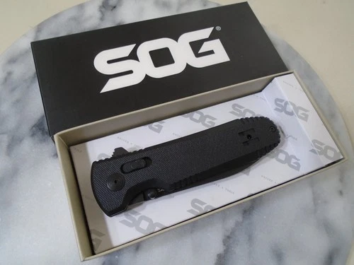 SOG Pentagon XR Blackout Ball Bearing Pivot Pocket Knife Dual Edge Tip 12610157 image 4