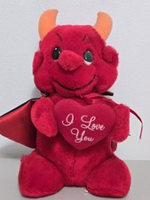 Vintage Hot Stuff Bear Devil 10" Stuffed Toy Plush Russ Valentines Day
