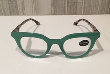 NEW A J Morgan Readers +2.25 Green Frames Tortoise Modern Chic Anthropologie