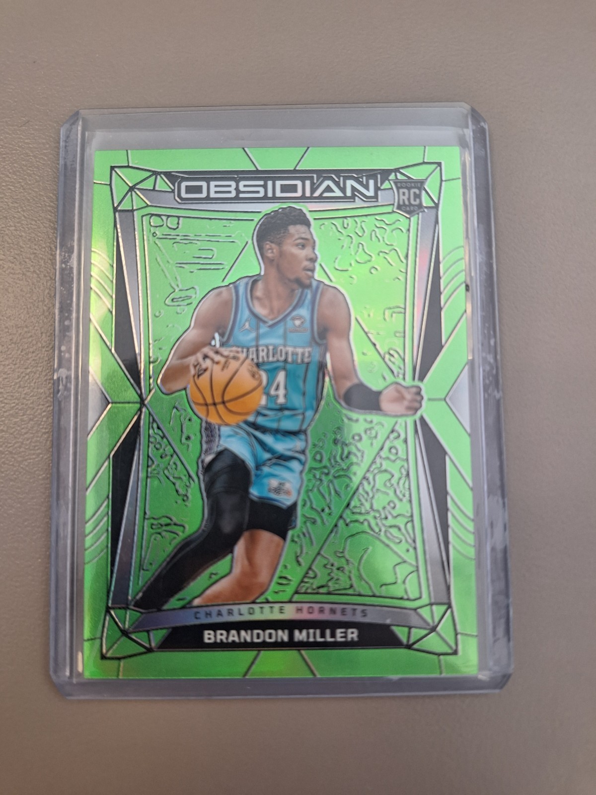 2023-24 Panini Obsidian Brandon Miller RC Electric Etch Green Flood /25 Hornets