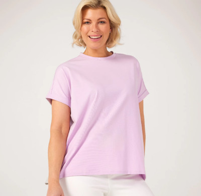Wynne Layers Gr. Small Top Baumwolle Tee mit Rückenfalte T-Shirt Orchidee Neu