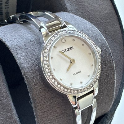 Citizen Womens Quartz Classic Gemmed Silver StainlessSteel Watch 24MM EZ7011-88A
