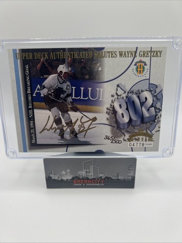 1994 Upper Deck 802 Goals Salutes Wayne Gretzky Gold Auto /500 Limited Edition