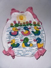 Carters Vintage Flower Ducky TERRY Cloth Bubble ROMPER 12 Months Baby Girl USA