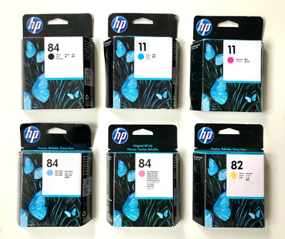6 x Tinte HP DesignJet 20 50 120 PS / 84 + 11 C5016A C5017A C5018A C4913A C4836A