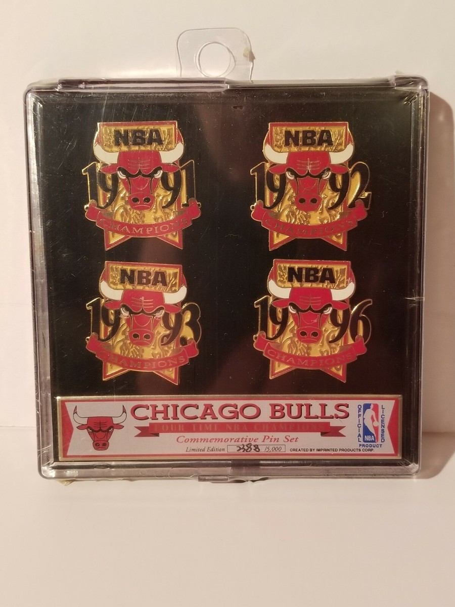【限定品】Chicago Bulls NBA 優勝記念ピンバッジセット Chicago Bulls 4 Time NBA Champion Commemorative 4 Pin Set #2388