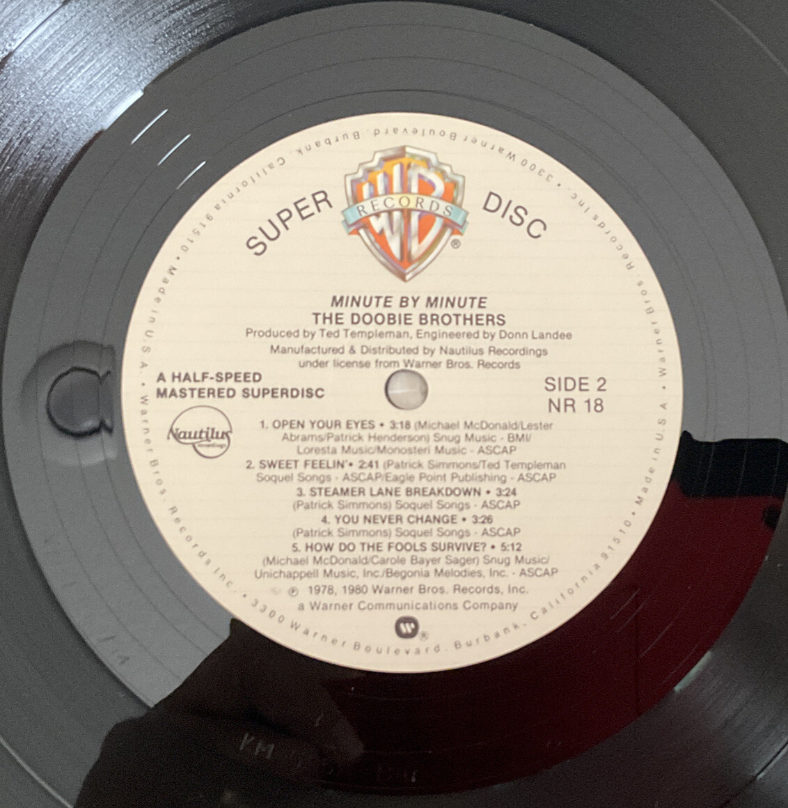 The Doobie Brothers: “Minute By Minute” 1/2 Speed/Virgin