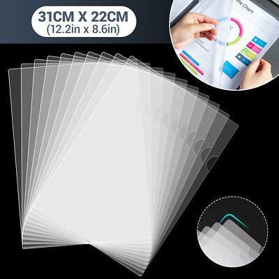 1-120X L Type Clear Folders 30 Pack A4 Plastic File Pockets Clear Jacket Sleeves