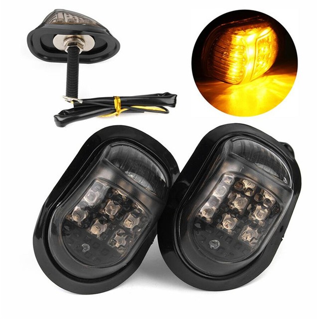 1Pair Amber Motorcycle Dirt Bike LED Flush Mount Turn Signal Indicators Light eBay