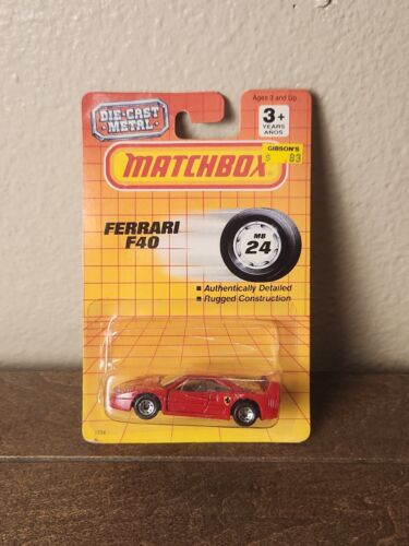 Matchbox Get in the Fast Lane 1988 Red Ferrari F40 #24 NEW Sealed, 1993