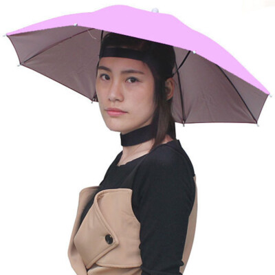 Outdoor Durable Anti-Rain Sun-Shade Adult Head Umbrella Fishing Hat Headwear