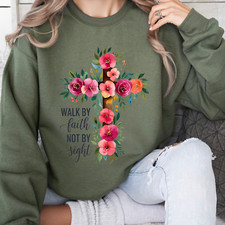 Floral Cross Easter Shirt, Christian Shirt, Christian Gift, Jesus Easter Shirt