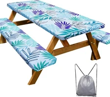 Picnic Table Cover with Bench Covers Camping Essentials Waterproof Windproof Ne