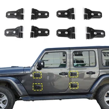 8pcs Door Hinge Cover Trim Set for Jeep Wrangler JL 18+ Gladiator JT Matt Black