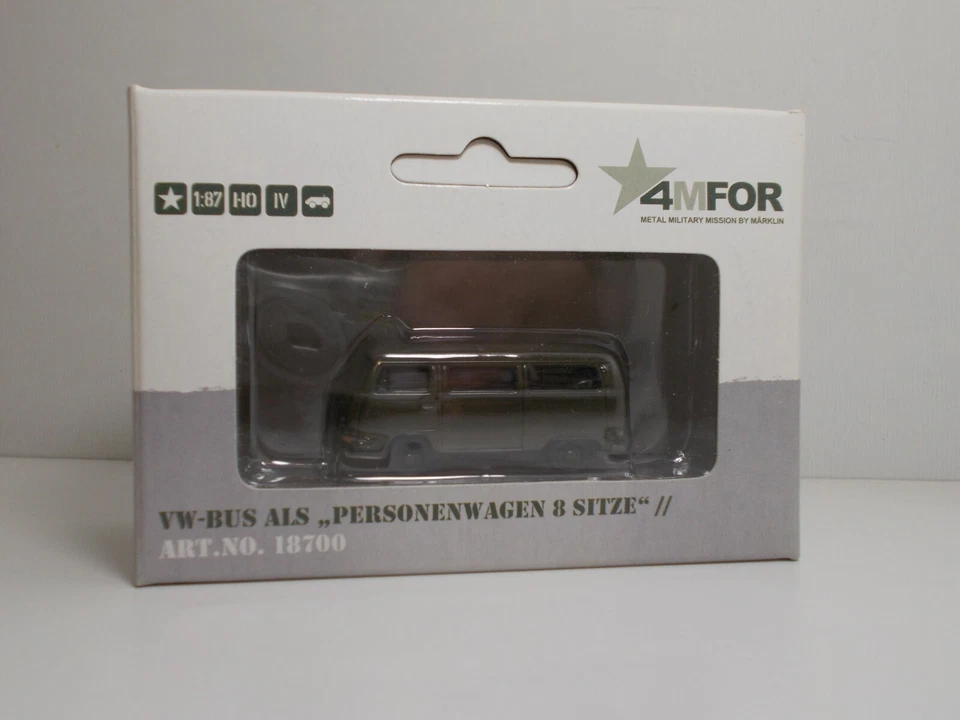 MÄRKLIN 18700 4MFOR Mezzo militare Tedesco VW-Bus "Personenwagen 8 Sitze" - Immagine 3 di 3