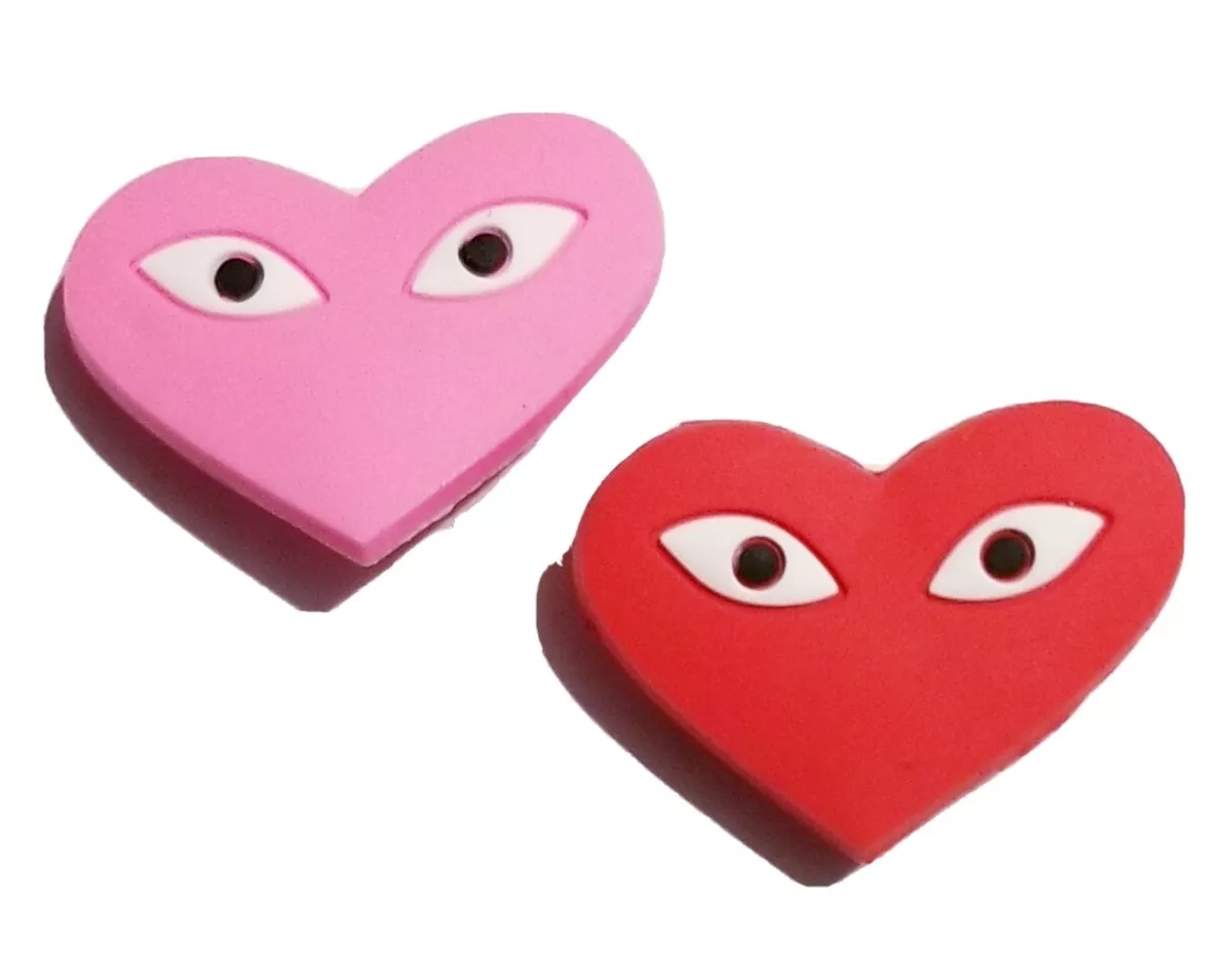 Pink Red Hearts 2pc Shoe Charms NEW Croc Compatible For Shoes
