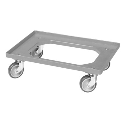Transportroller Transportwagen für Eurobox 600x400 cm mit 4 Lenkrollen in Grau