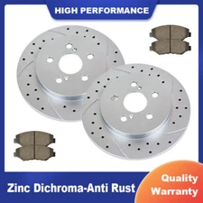 REAR Slotted Brake Rotors and Pads Kits for Toyota Corolla Matrix Prius 1.8L