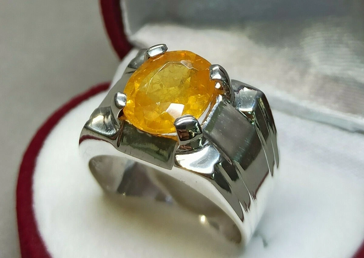 Gems en Vogue 2.51ctw Zambian Citrine & Dark Orange Sapphire Ring