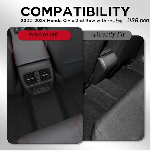 Car Floor Mats for 2022-2024 Honda Civic Sedan All-Weather TPE Rubber Floor Mats - Imagen 3 de 12