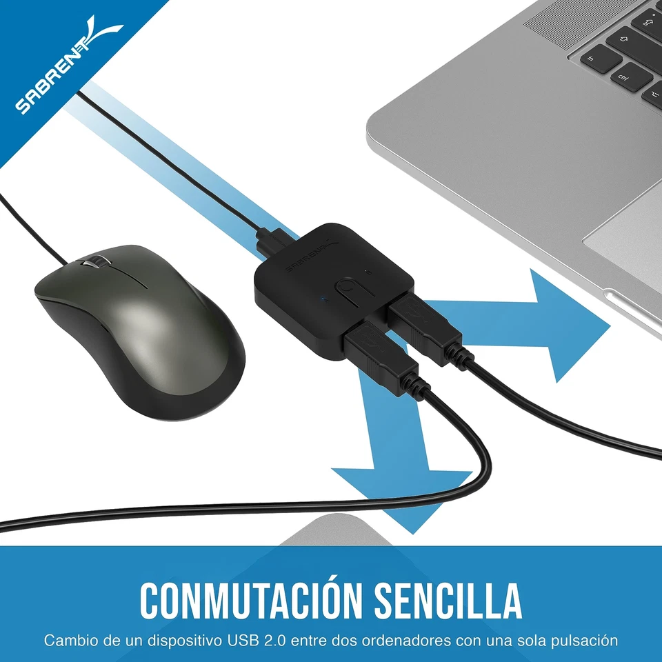 SABRENT Interruptor para compartir USB 2.0 para múltiples computadoras y  - Imagen 4 de 4