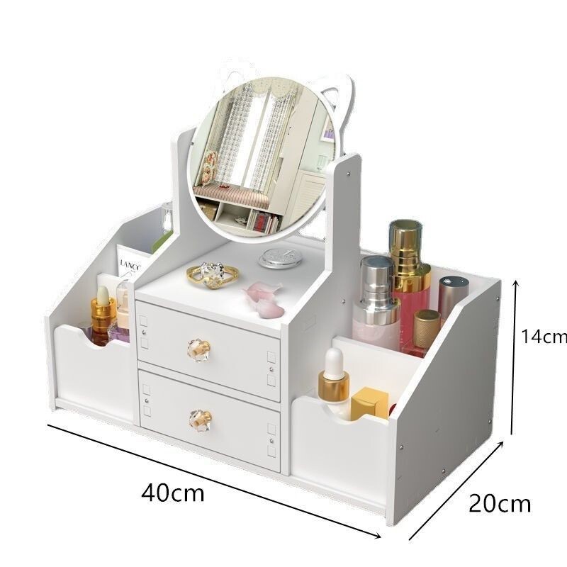 Console Portagioie Gioielli Trucchi Con Specchio Legno Bianco Cassetto 11670 reb